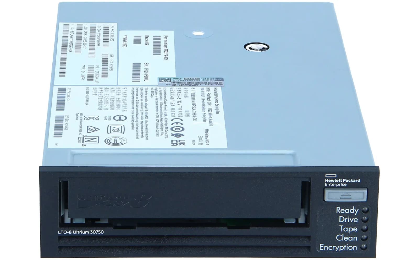 HPE HP Enterprise StoreEver LTO-8 Ultrium 30750, lent sürücüsü, LTO Ultrium (12 TB / 30 TB) (BC022A)