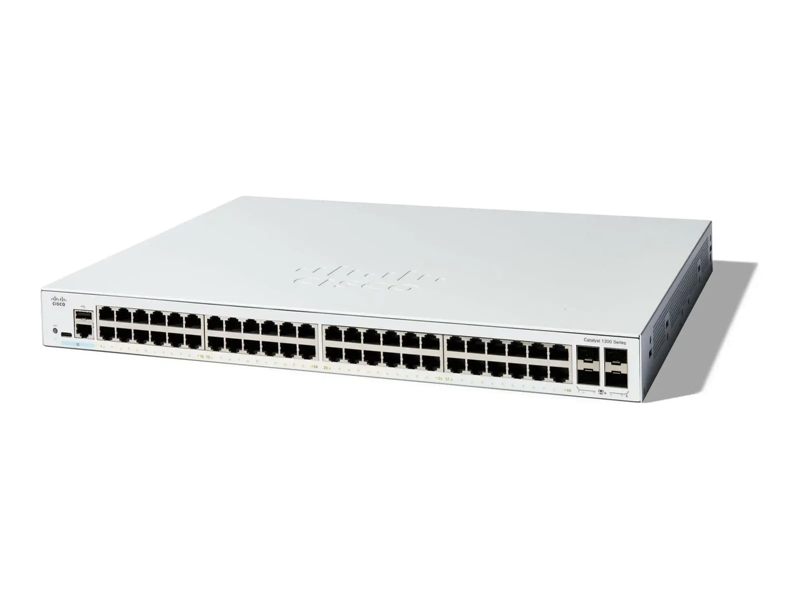 Cisco Catalyst 1200, Switch, L3, smart, 48 x 10/100/1000Base-T + 4 x 10 Gigabit SFP+, rack-mountable (C1200-48T-4X)