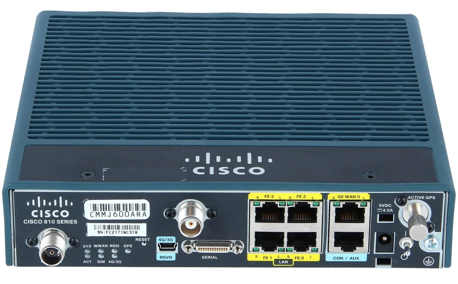 Cisco C819 M2M 4G LTE for Global, 800/900/1800/2100/2600 MHz,HSPA+ (C819G-4G-G-K9)