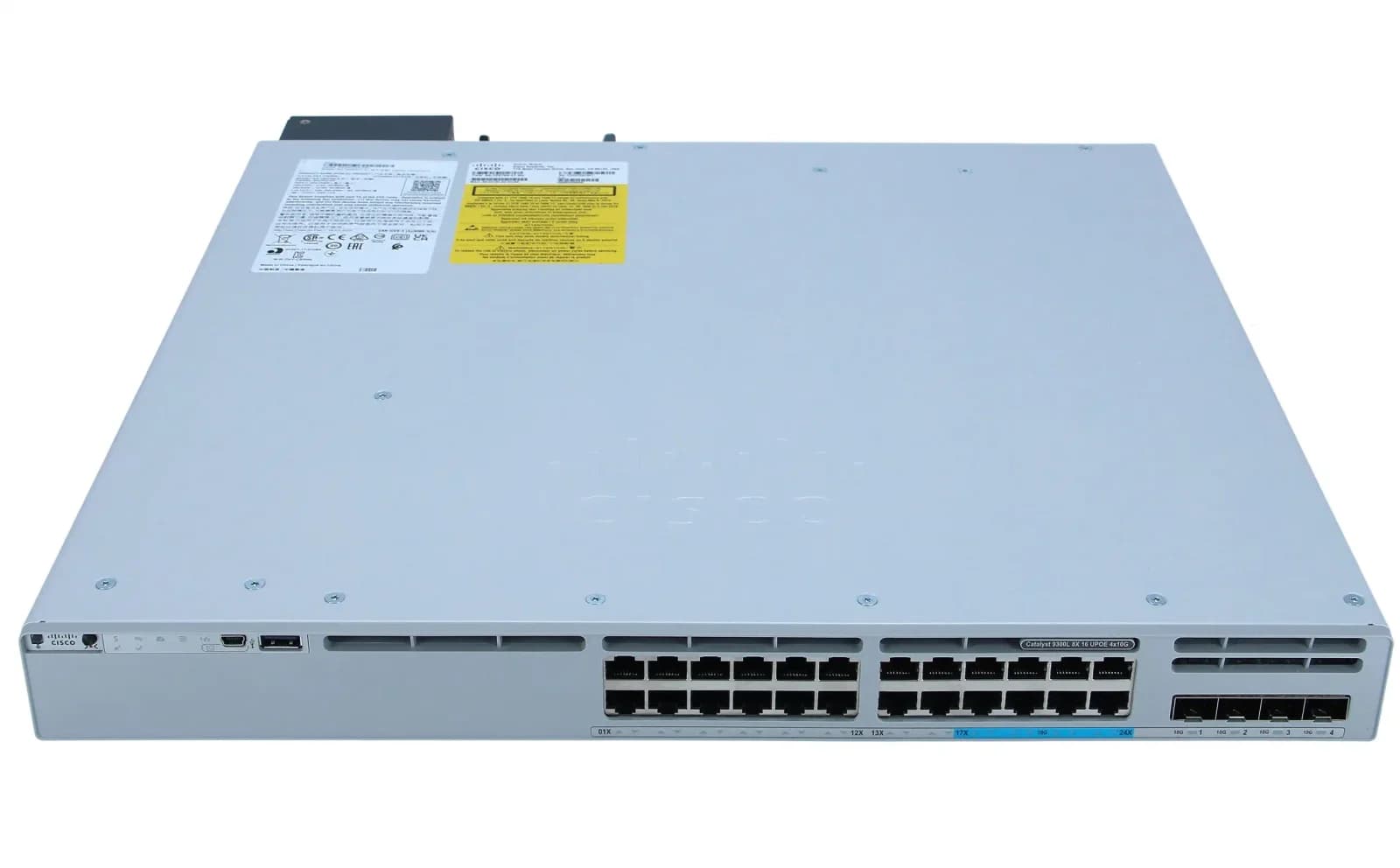 Cisco Catalyst 9300L 24-port 8XmGig (100M/1G/2.5G/5G/10G) + 16x 10M/100M/1G copper with fixed 4x10G/1G SFP+ uplinks, UPOE, Network Advantage (C9300L-24UXG-4X-A)