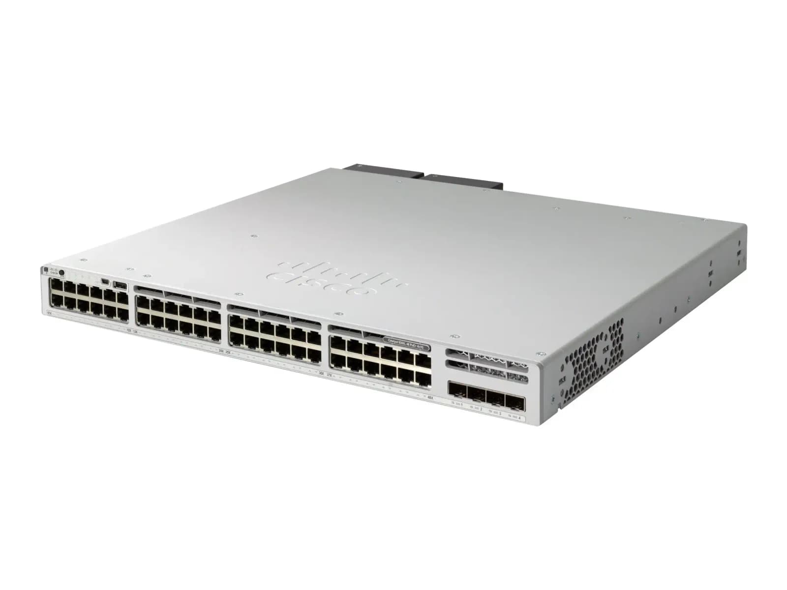 Cisco Catalyst 9300L, Network Essentials, switch, L3, Managed, 48 x 10/100/1000 (PoE+) + 4 x 10 Gigabit SFP+ (uplink), rack-mountable, PoE+ (C9300L-48PF-4X-E)