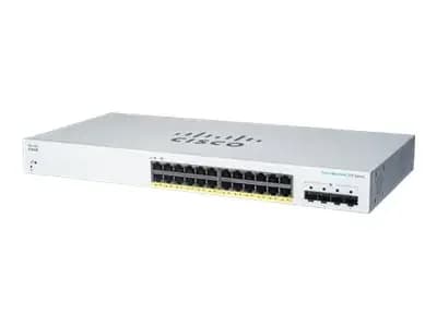 Cisco Business 220 Series CBS220-24FP-4G, Switch, smart, 24 x 10/100/1000 (PoE+) + 4 x Gigabit SFP (uplink), rack-mountable, PoE+ (382 W) (CBS220-24FP-4G-EU)