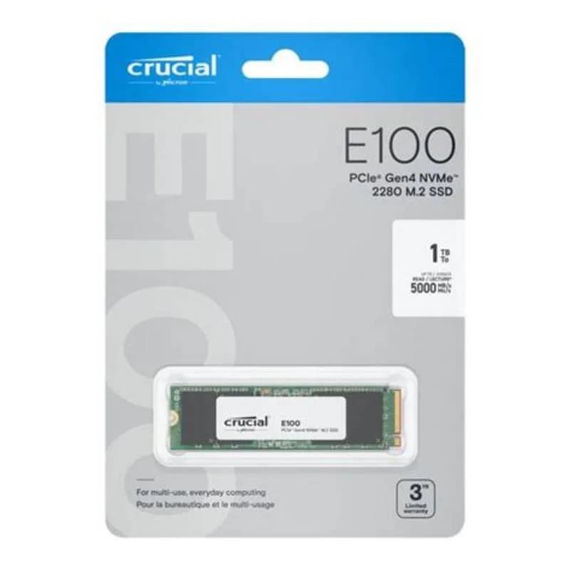 Crucial E100, SSD, 2 TB, daxili, M.2 2280, PCIe 4.0 x4 (NVMe) (CT2000E100SSD8)