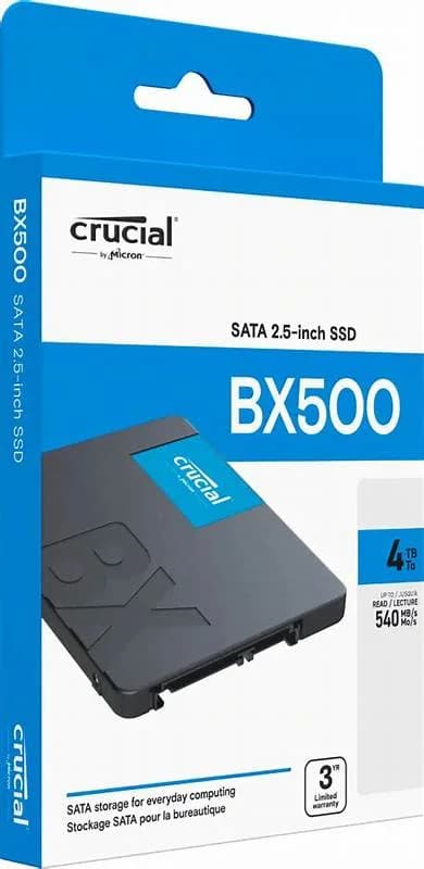 Crucial BX500, SSD, 4 TB, internal, 2.5", SATA 6Gb/s (CT4000BX500SSD1)