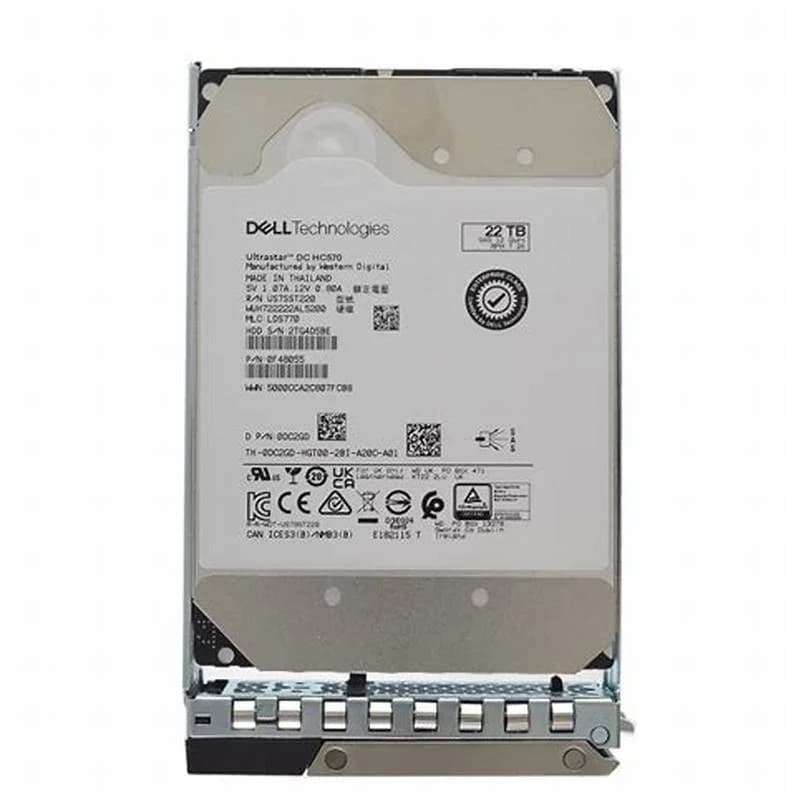 DELL 22TB HDD 7.2K LFF SAS 12G WUH722222AL5200 ME4 ME5 SERIES (DC2GD)