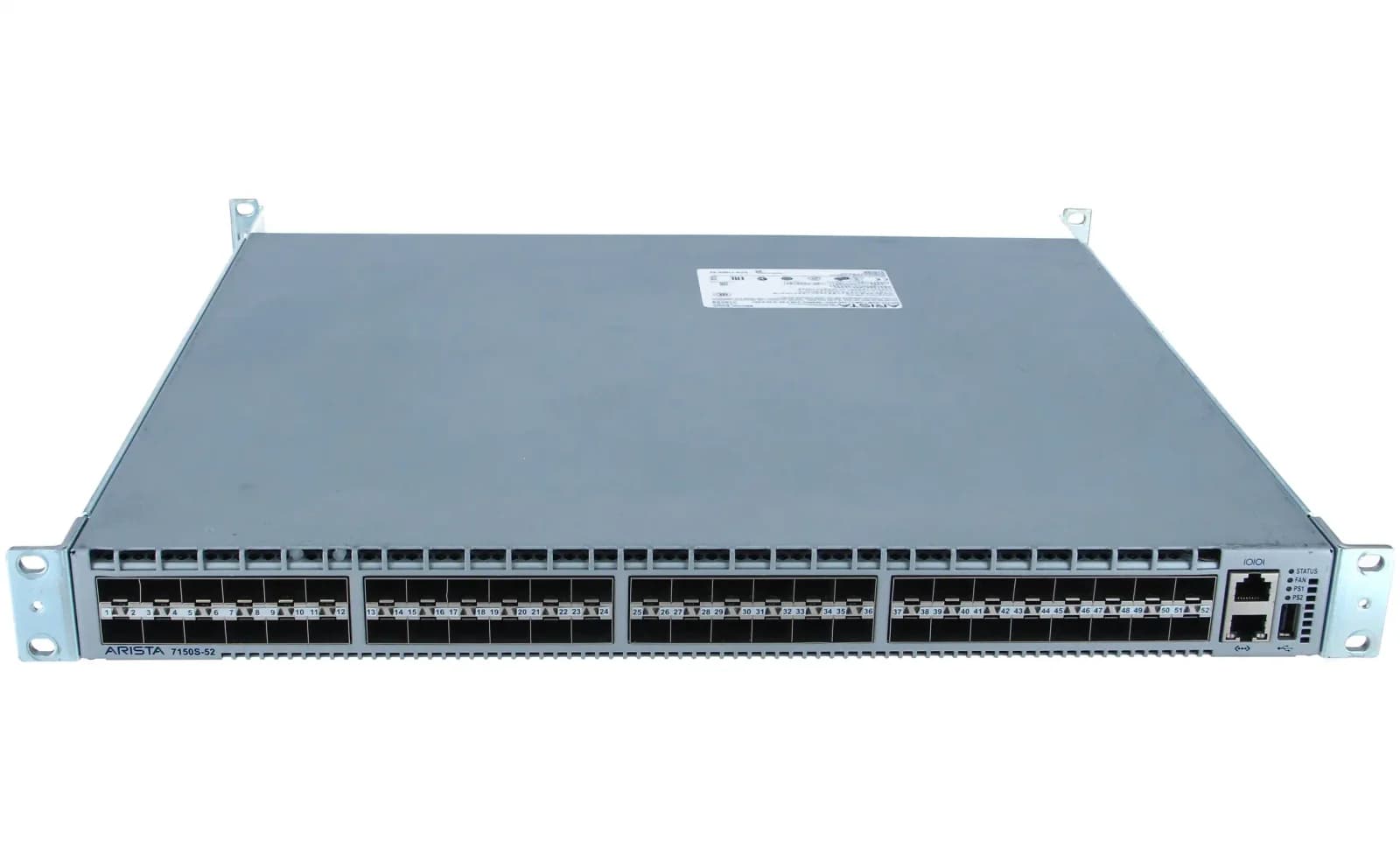 Arista 7150, 52x1/10G SFP+, switch, high precision clock, front-to-rear airflow, 2x AC PSU (DCS-7150S-52-CL-F)