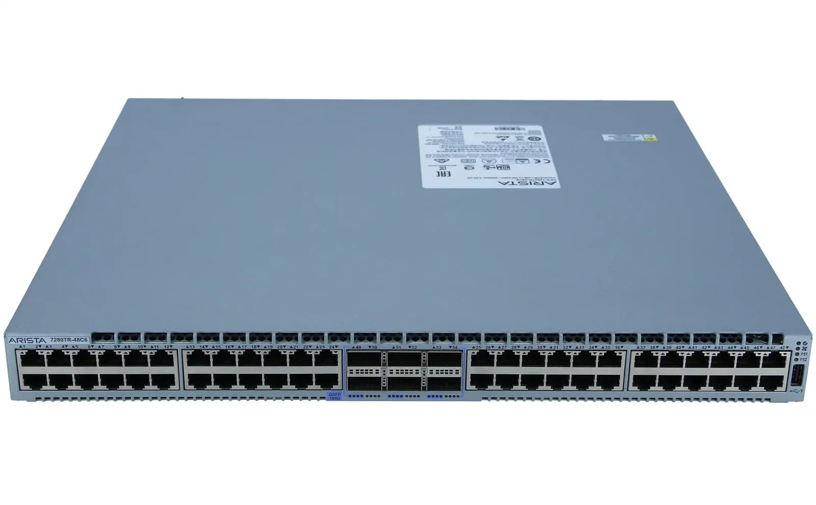 Arista 7280R, Switch, L3, Managed, 48 x 10 Gigabit SFP+ + 6 x 100 Gigabit QSFP, back to front airflow, rack-mountable (DCS-7280TR-48C6-R)