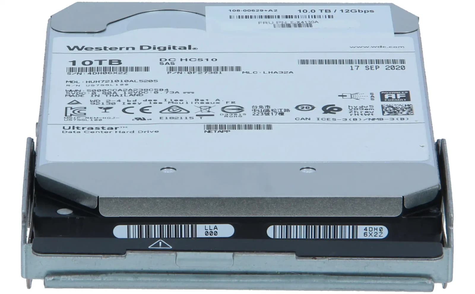 NetApp 10TB Hard drive, 7.2k, 12Gb, FIPS, DE460C, DSK DRV (E-X4130A)