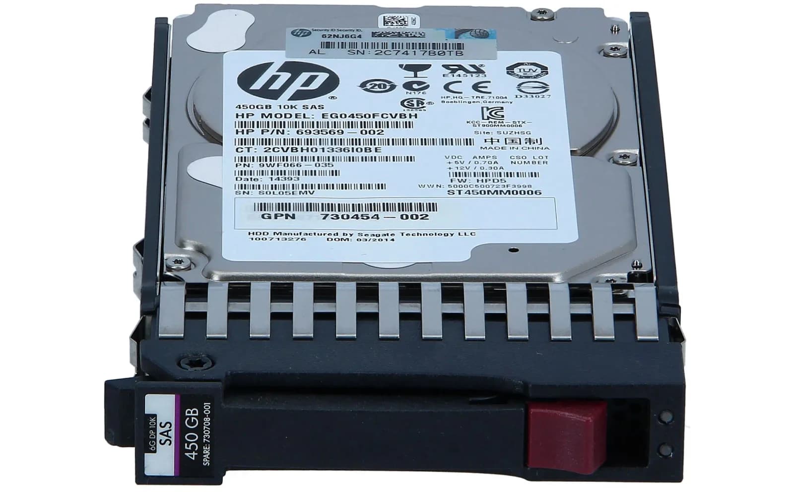 HP MSA 450GB 6G SAS 10K 2.5in DP ENT HDD (E2D56A)