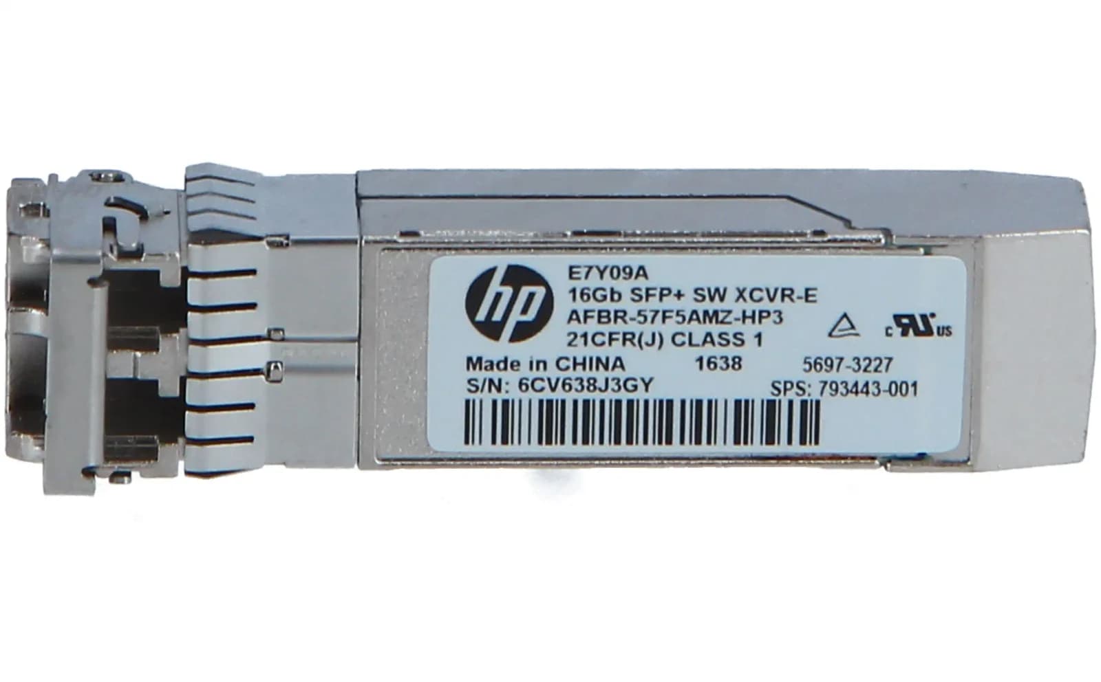 HPE 16GB SFP+ Short Wave 1-pack Extended Temperature Transceiver 16000Mbit/s SFP+ 850nm multimode şəbəkə transiver modulu (E7Y09A)
