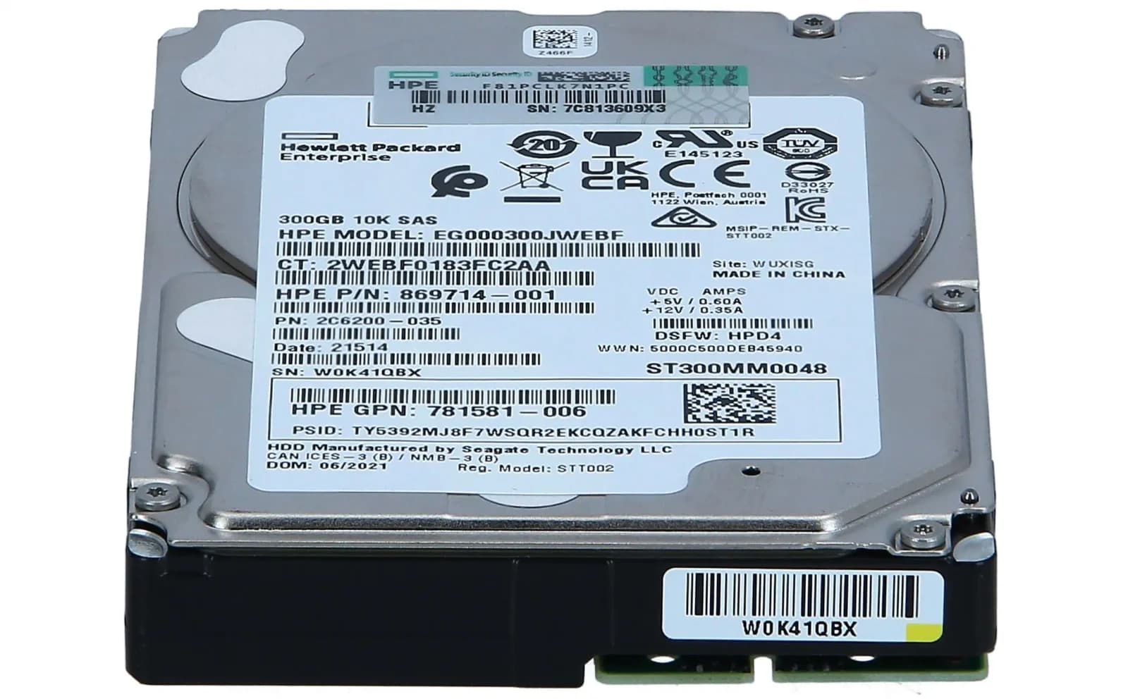 HP 300GB SAS 12G 10K SFF SC DS HDD (EG000300JWEBF)