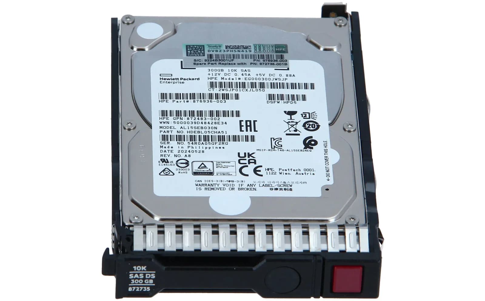 HPE 300GB HotSwap 2,5" SFF, 2,5", 300 GB (EG000300JWSJP)