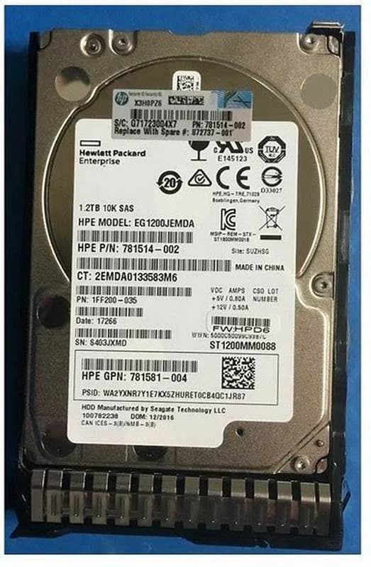HPE 1.2TB SAS 12G 10K SFF HDD (EG001200JWFVA)