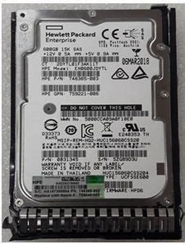 HPE HP HDD 600GB 12G SAS 15K LFF 3.5'', Жёсткий диск, Serial Attached SCSI (SAS) (EH0600JEDHE)