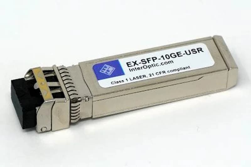 Juniper SFP+ 10 Gigabit Ethernet Ultra Short Reach Optics, 850 nm for 10m on OM1, 20m on OM2, 100m on OM3 multi-mode fiber (EX-SFP-10GE-USR)