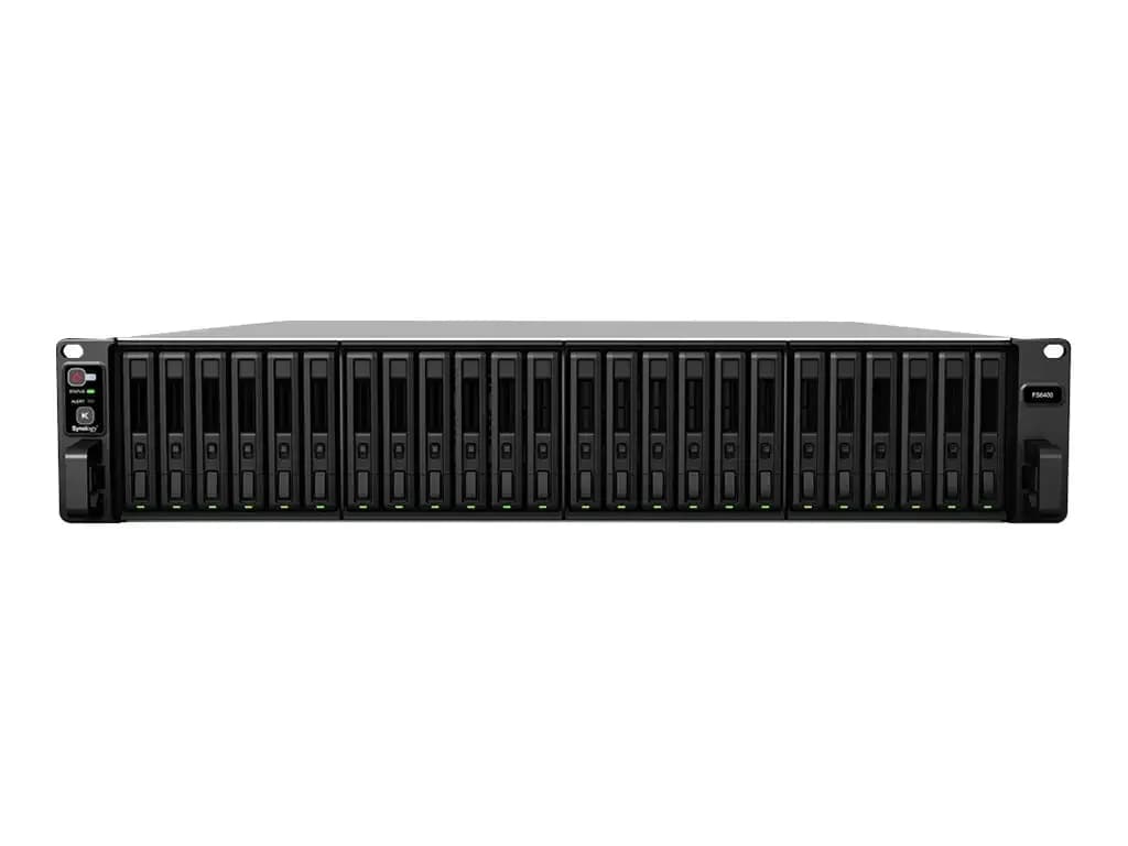 Synology FlashStation FS6400, NAS server, 24 bays, rack-mountable, RAID 0 1 5 6 10, JBOD, RAID F1, RAM 32 GB, Gigabit Ethernet / 10 Gigabit (FS6400)