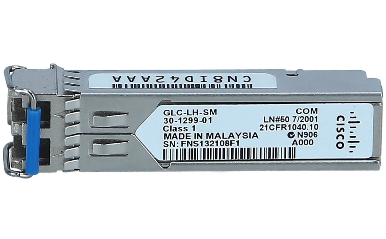 Cisco SFP (mini-GBIC) transceiver module, GigE, 1000Base-LX, 1000Base-LH, LC/PC single-mode, 10 km, 1310 nm (GLC-LH-см)
