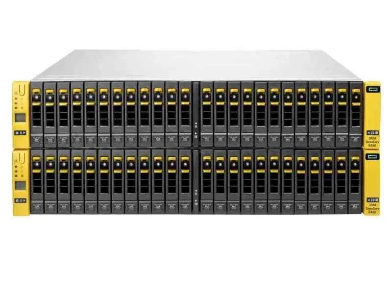 HPE 3PAR StoreServ 8450 4-node Storage Base, Hard drive array, 48 bays (SAS), 16Gb Fibre Channel (external), rack-mountable, 4U, field (H6Z24B)