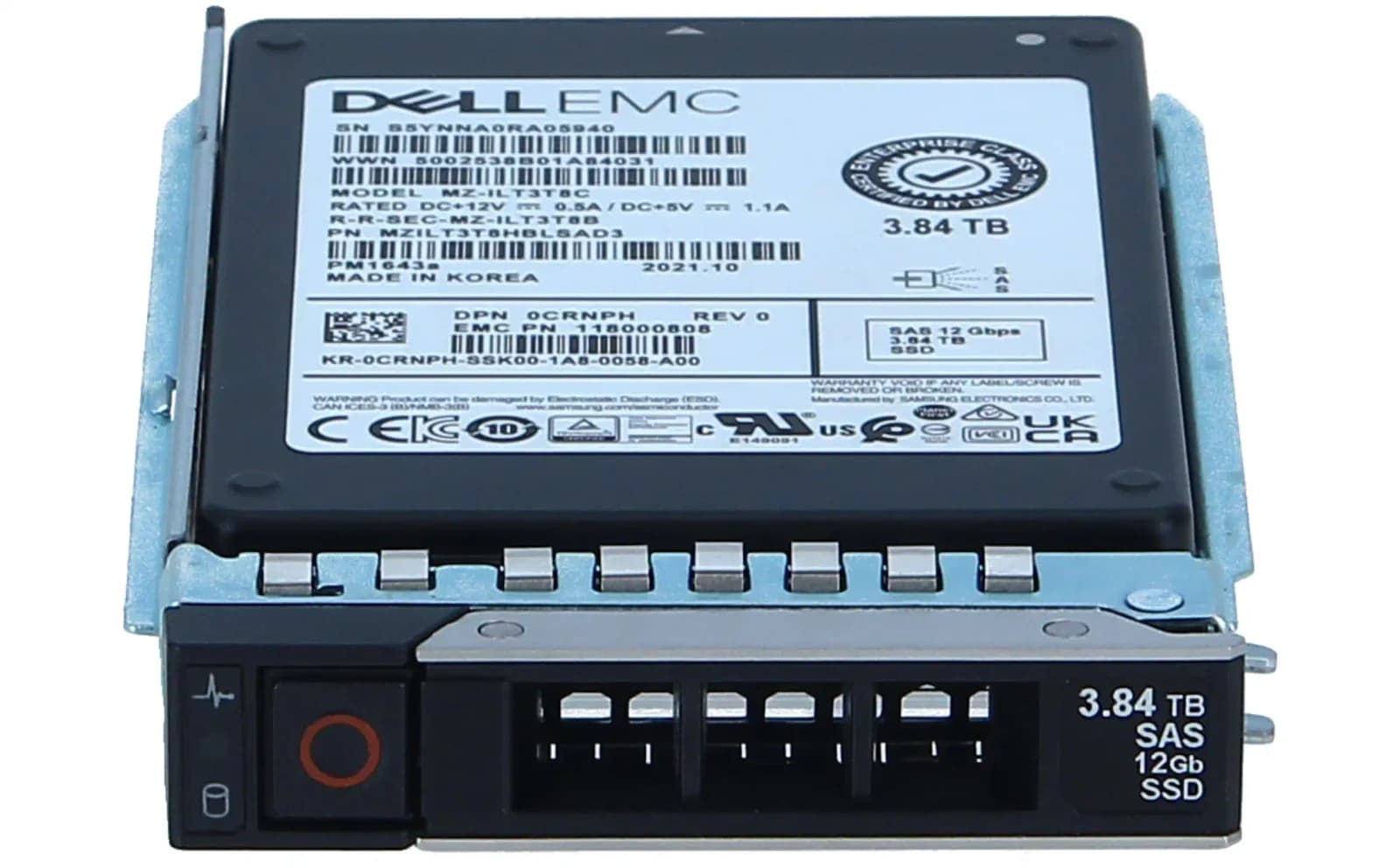 DELL 3.84TB, SSD, 2.5", SAS, 12G RI, KPM6XRUG3T84, ME4 ME5 SERIES (H9TT5)