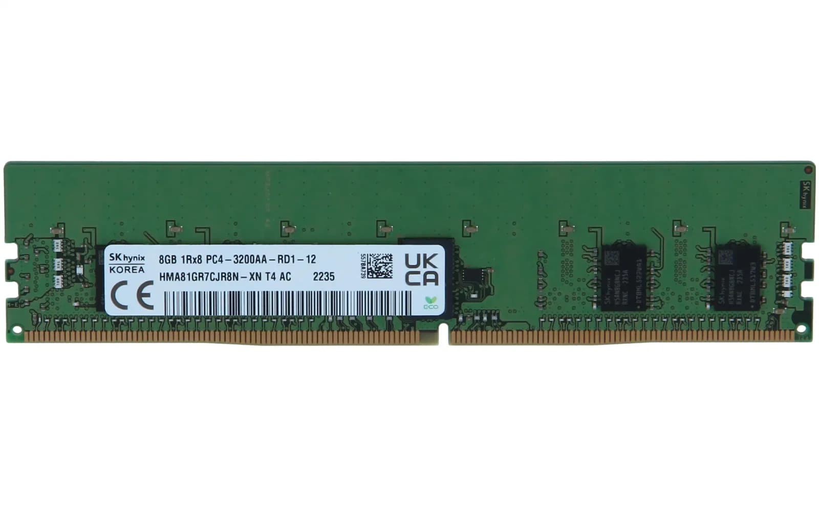 SK Hynix DDR4, module, 8 GB, DIMM 288-pin, 3200 MHz / PC4-25600, CL22, 1.2 V, registered, ECC (HMA81GR7CJR8N-XN)