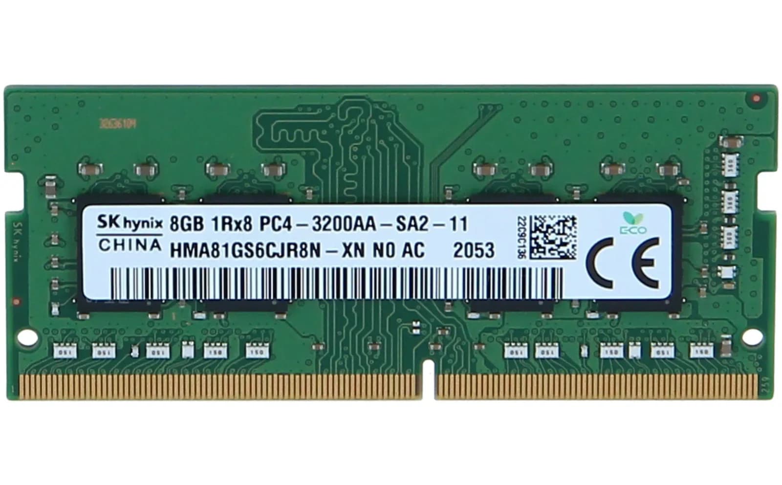 SK Hynix DDR4, module, 8 GB, SO-DIMM 260-pin, 3200 MHz / PC4-25600, 1.2 V, unbuffered, non-ECC (HMA81GS6CJR8N-XN)