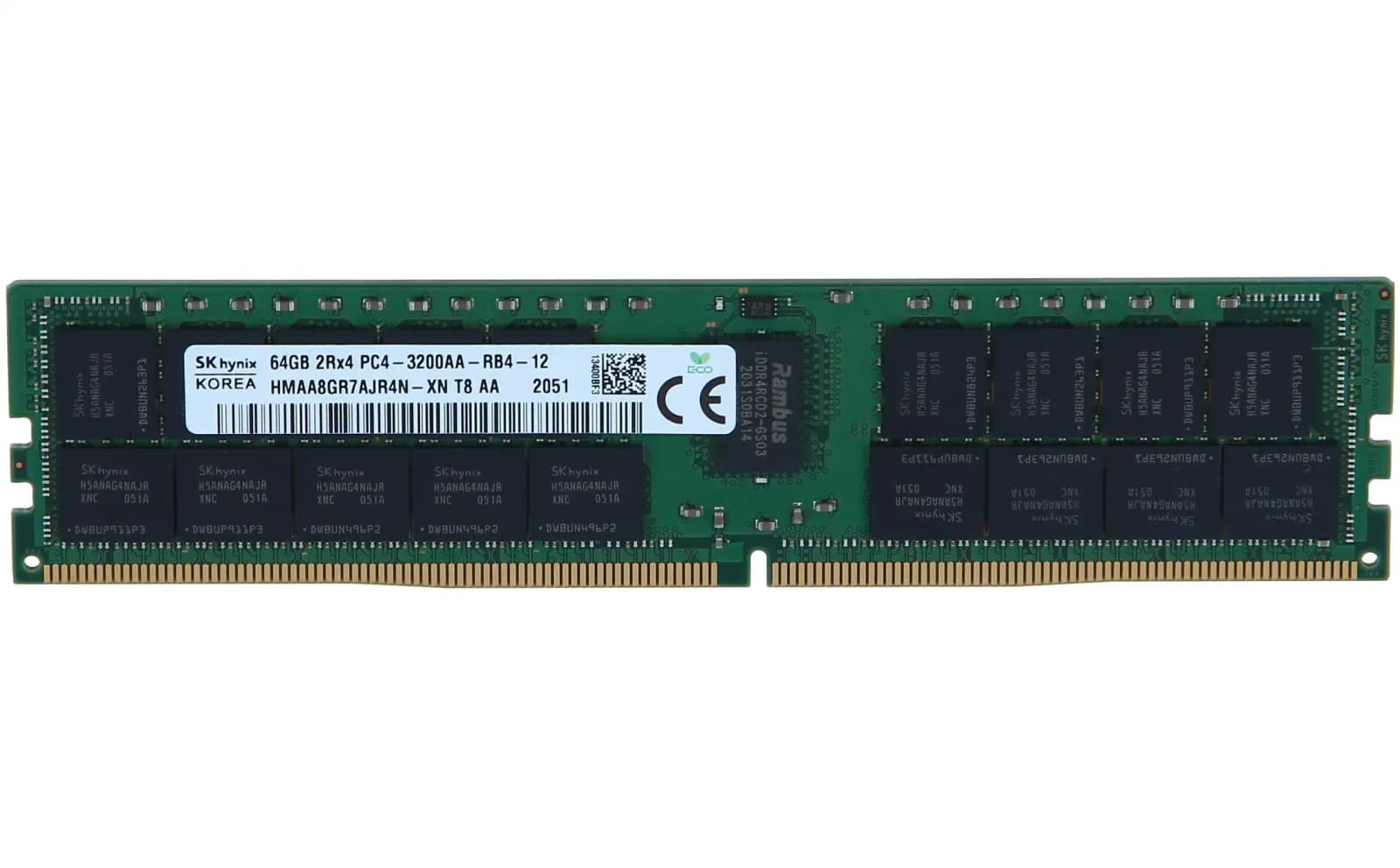 SK Hynix DDR4, module, 64 GB, DIMM 288-pin, 3200 MHz / PC4-25600, CL22, 1.2 V, registered, ECC (HMAA8GR7AJR4N-XN)