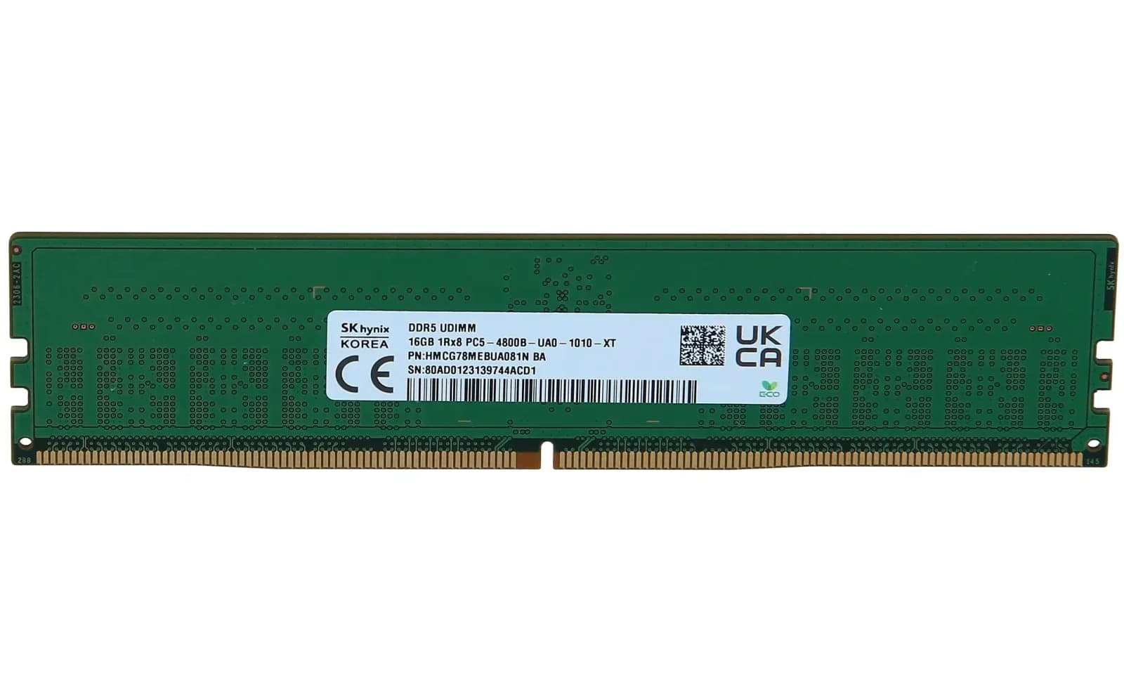 SK Hynix DDR5, module, 16 GB, UDIMM, 4800 MHz (HMCG78MEBUA081N)