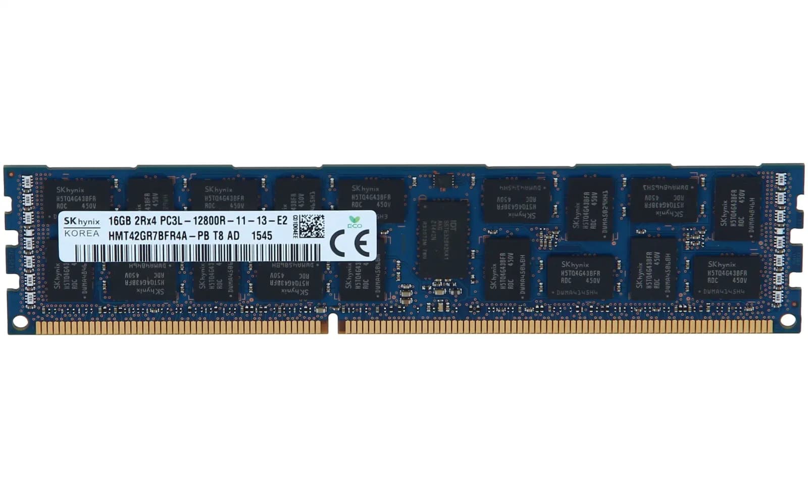 SK Hynix DDR3, module, 16 GB, DIMM 240-pin, 1600 MHz / PC3L-12800, CL11, 1.35 / 1.5 V, registered, ECC (HMT42GR7BFR4A-PB)