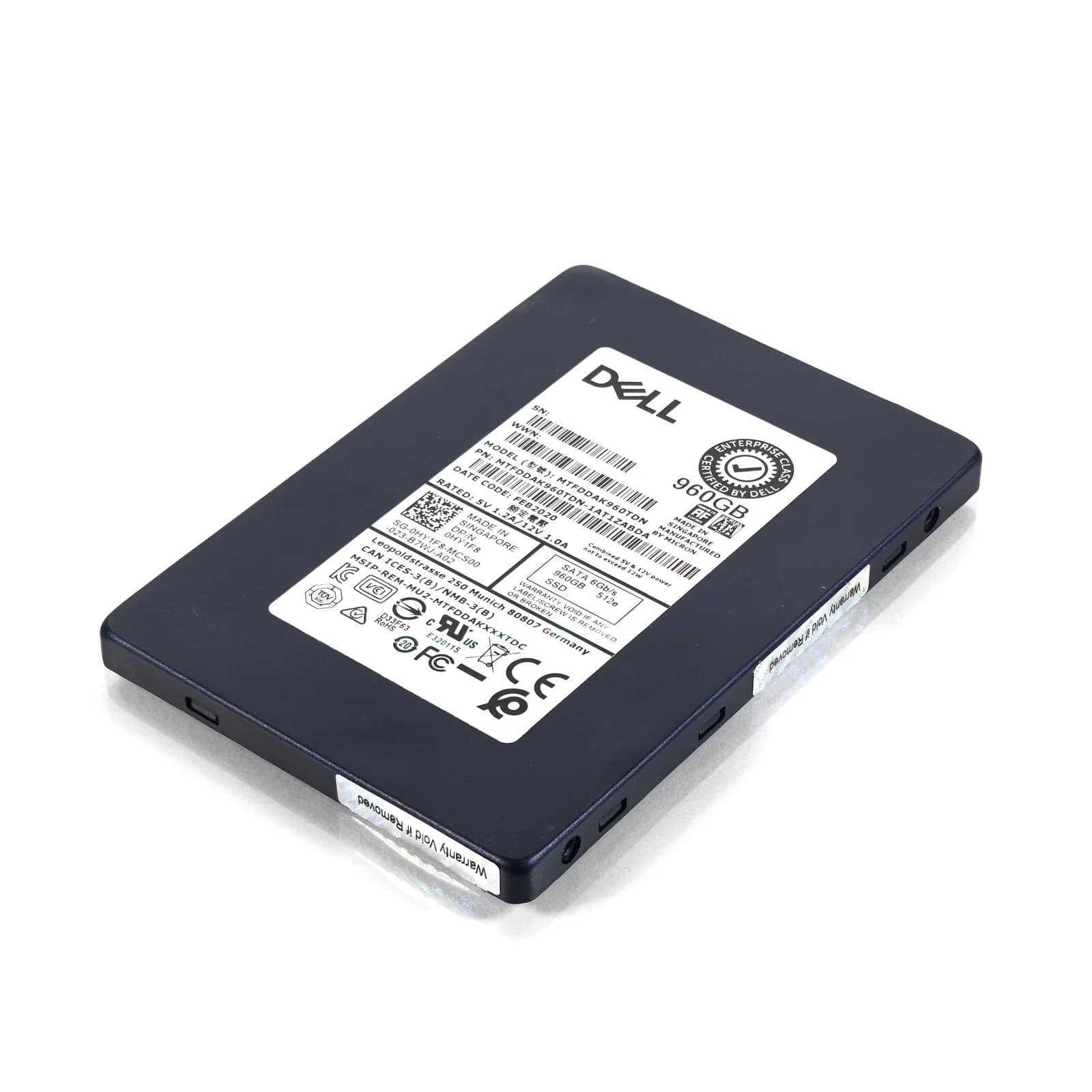 Dell HY1F8, 960 GB, 2.5", 6 Gbit/s (HY1F8)
