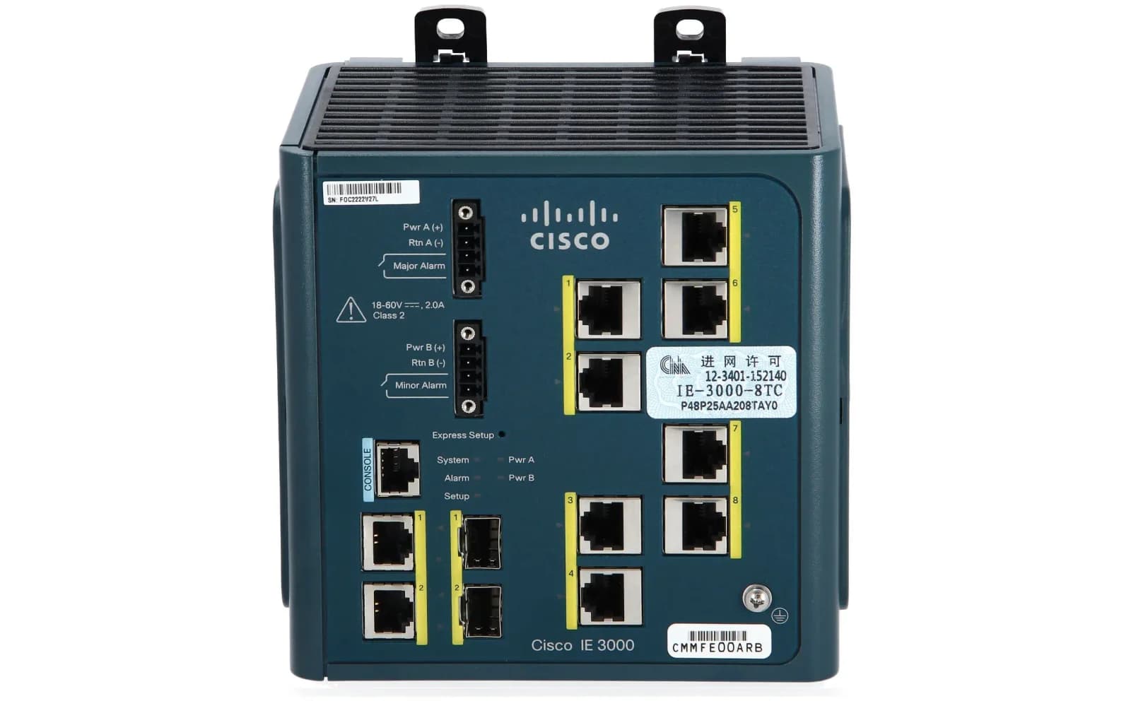 Cisco IE 3000 Switch, 8 10/100 + 2 T/SFP (IE-3000-8TC)