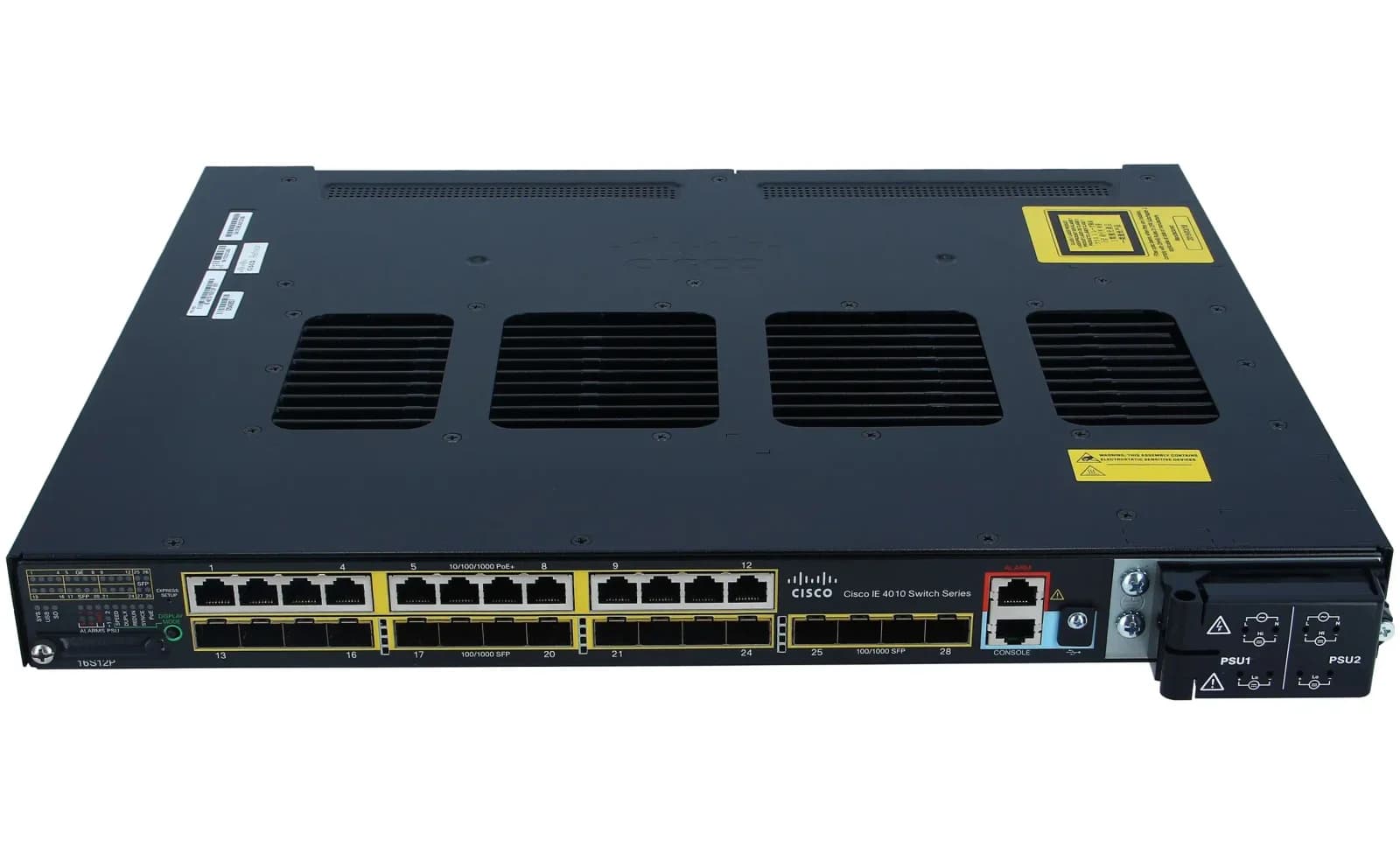 Cisco IE4010 w/ 12GE SFP, 12GE Copper PoE+ & 4GE SFP uplink ports (IE-4010-16S12P)