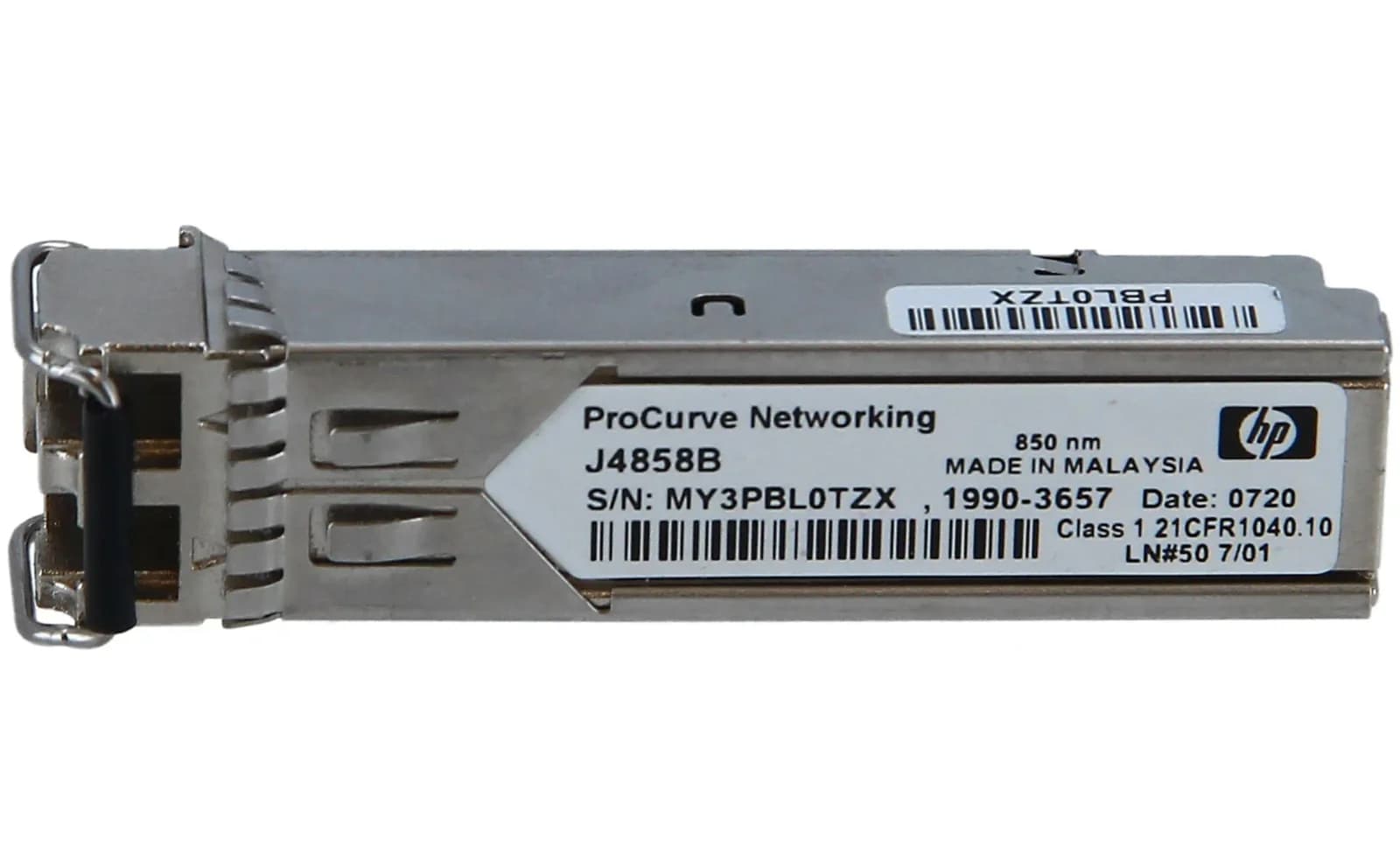 HPE SFP (mini-GBIC) transceiver module, GigE, 1000Base-SX, LC multi-mode, 550 m, 850 nm (J4858B)