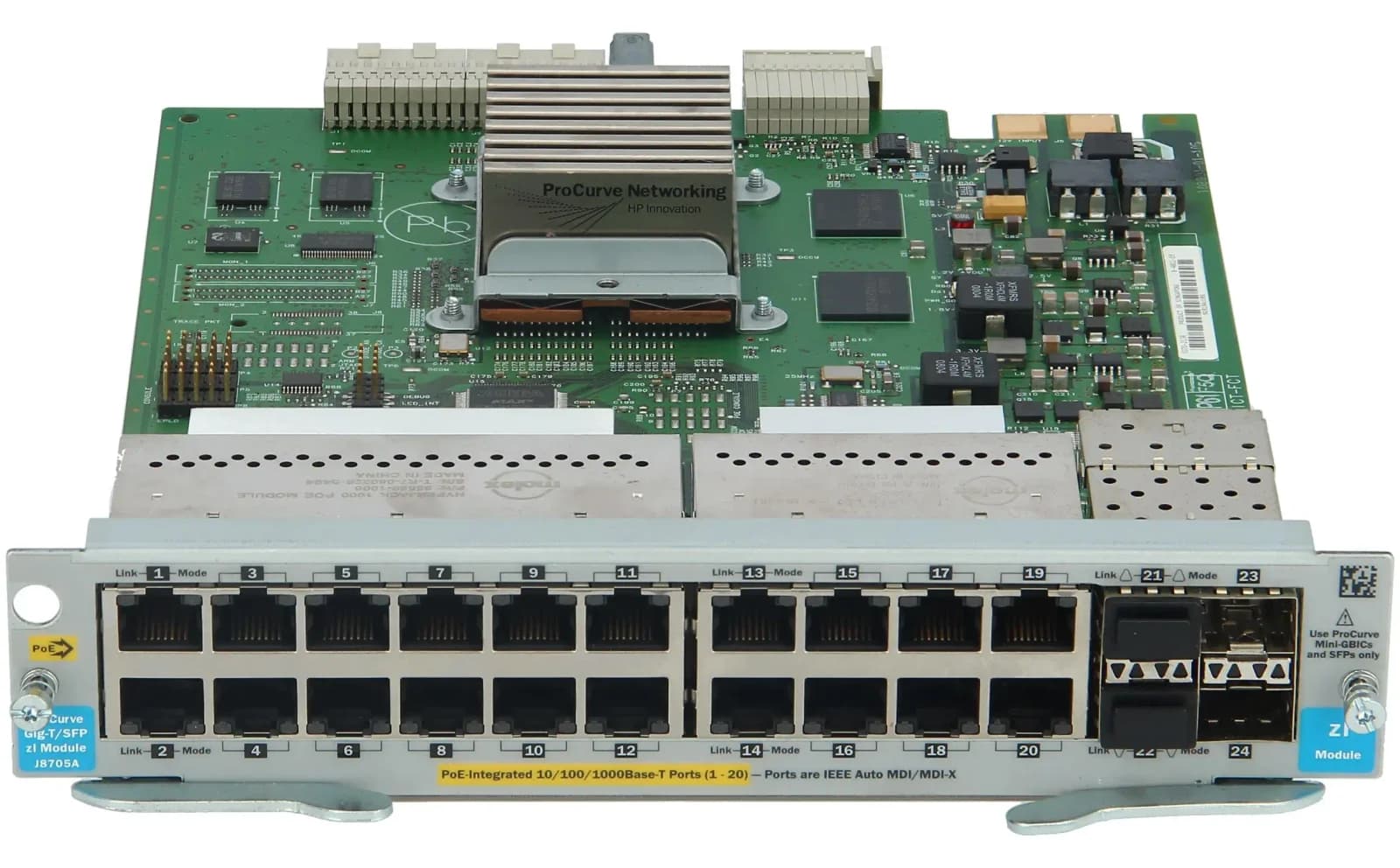 HPE HP 20-p Gig-T / 4-p Mini-GBIC Rfrbd Mod (J8705A)