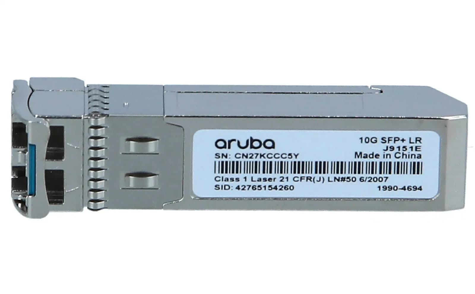 HPE SFP+ transceiver module, 10 GigE, 10GBase-LR, SFP+ / LC single-mode, 10 km, 1310 nm (J9151E)