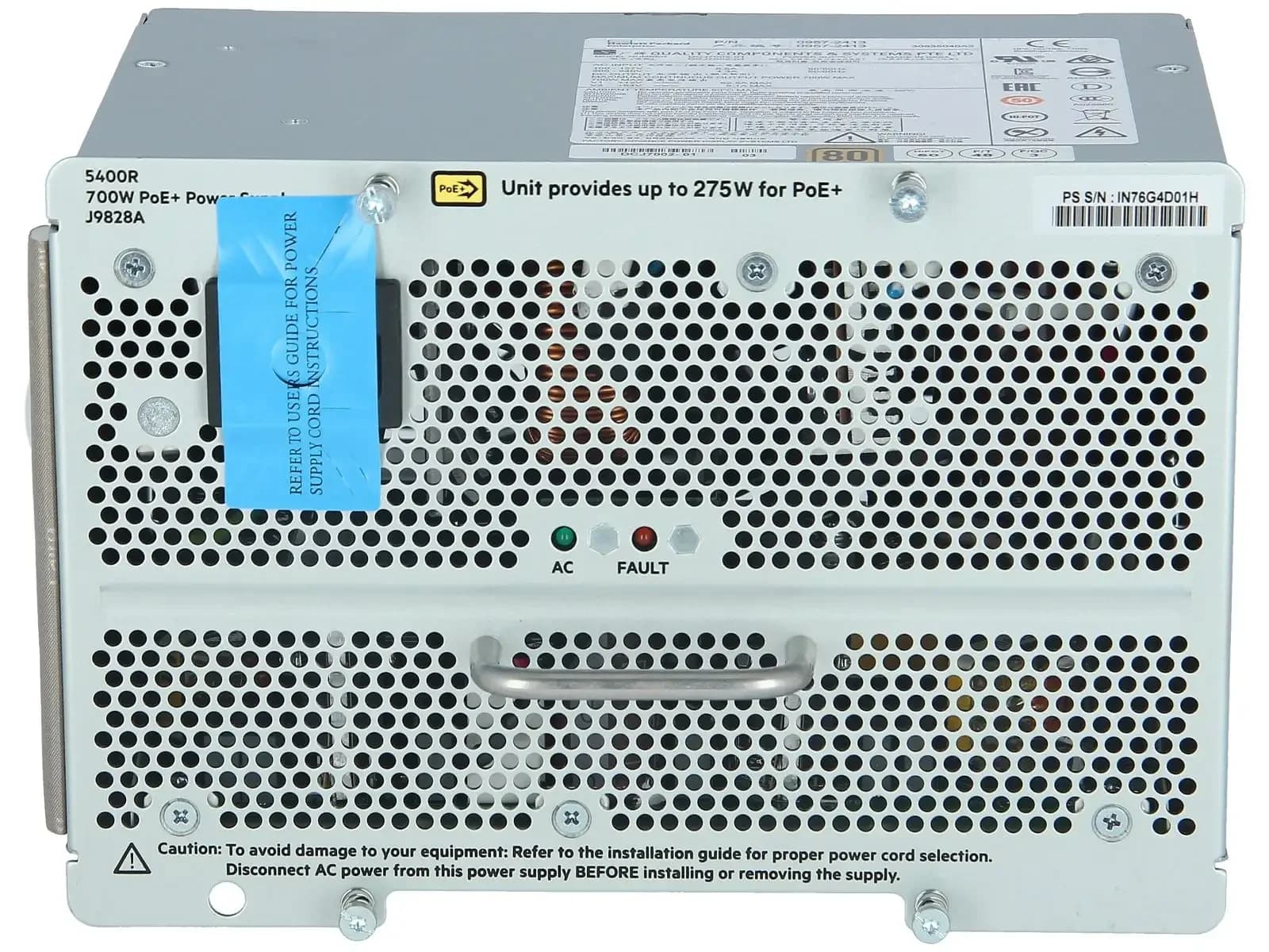HPE HP 5400R 700W PoE+ zl2 Power Supply (J9828A)