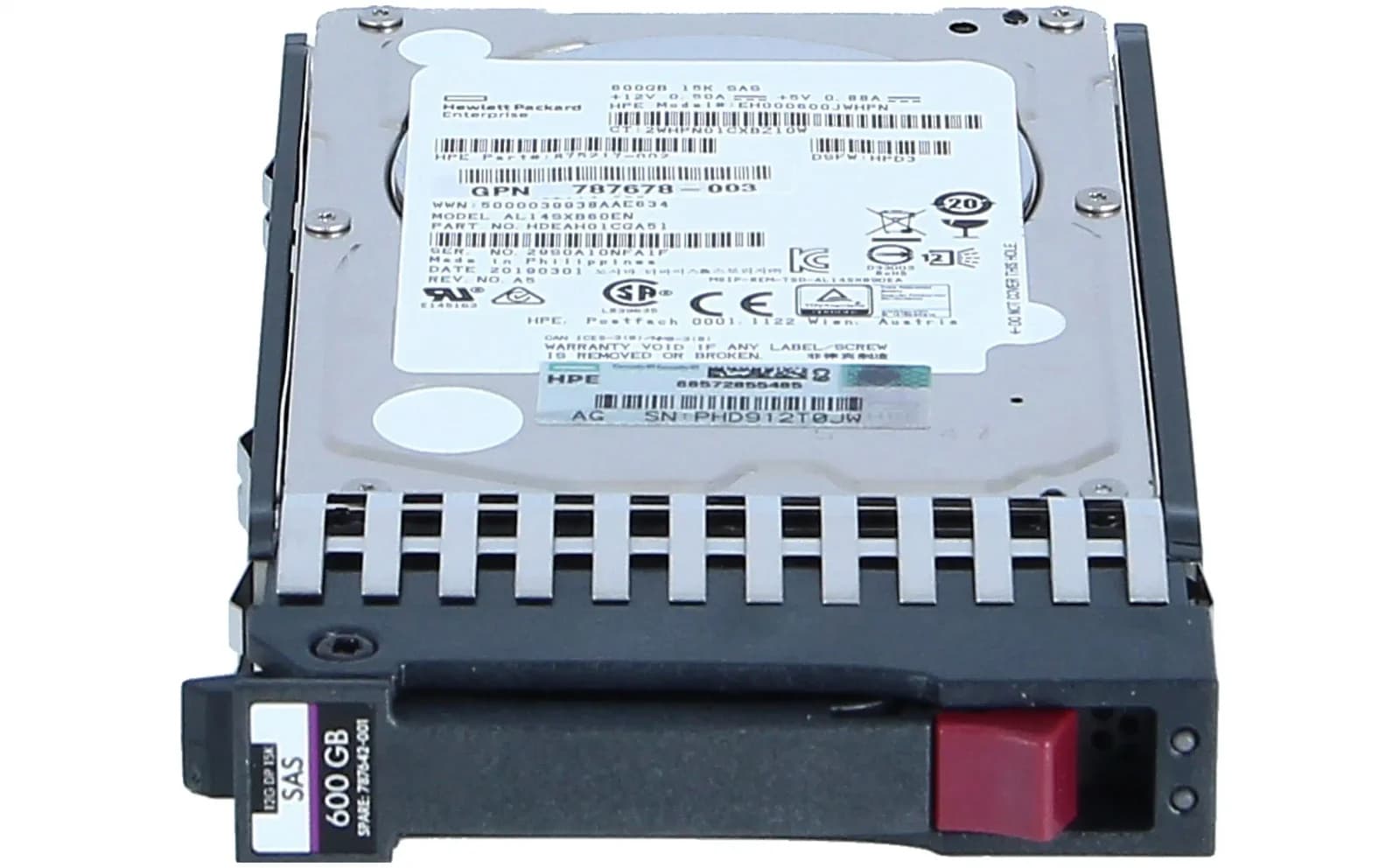 HPE Dual Port Enterprise 2,5" SAS 600 GB, Жёсткий диск, 15.000 rpm, Intern (J9F42A)