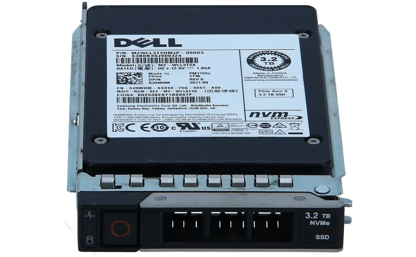 DELL 3.2TB SSD 2.5 SAS NVME MIX PM1725A PCI-E (JDMHM)