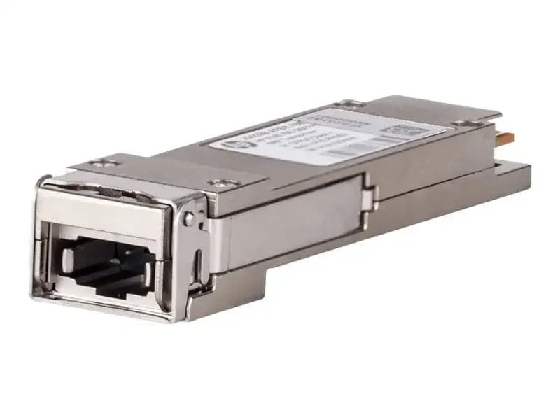 HPE X140, QSFP+ transceiver module, 40 Gigabit LAN, 40GBASE-SR4, MPO multi-mode, 100 m, 850 nm (JG325B)
