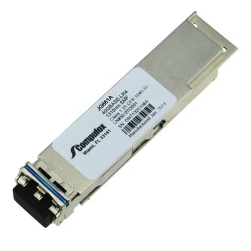 X140, QSFP+ transceiver module, 40GbE, 40GBase-LR4, LC single-mode, up to 10 km, 1310 nm, HPE compatible (JG661A-C)