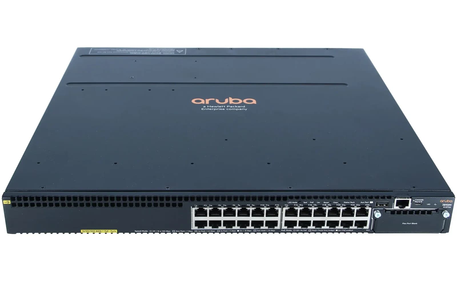 HPE Aruba 3810M 24G PoE+ 1-slot Switch, Switch, L3 (JL073A)