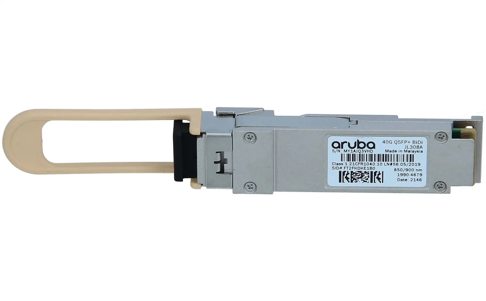 HPE Aruba X141, QSFP+ transceiver module, 40 Gigabit LAN, 40GBase-X, LC multi-mode, 150 m, 850/900 nm (JL308A)