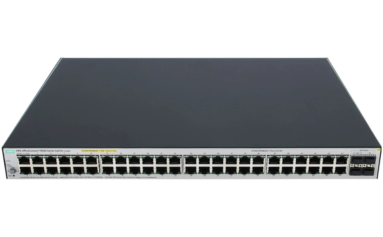 HPE OfficeConnect 1920S 48G 4SFP PPoE+ 370W, Switch, 1.000 Mbps, 48-Port 1U, rack модуль (JL386A)