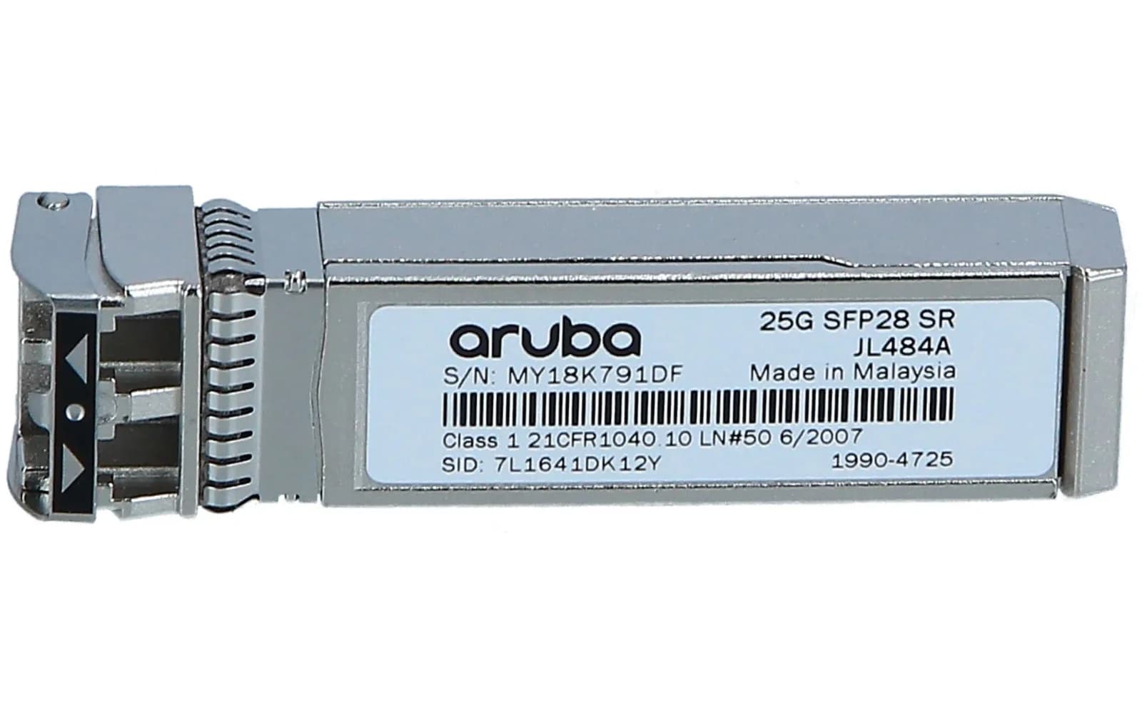 HPE Aruba, SFP28 transceiver module, 25 Gigabit LAN, 25GBase-SR, LC multi-mode, 100 m, 850 nm (JL484A)