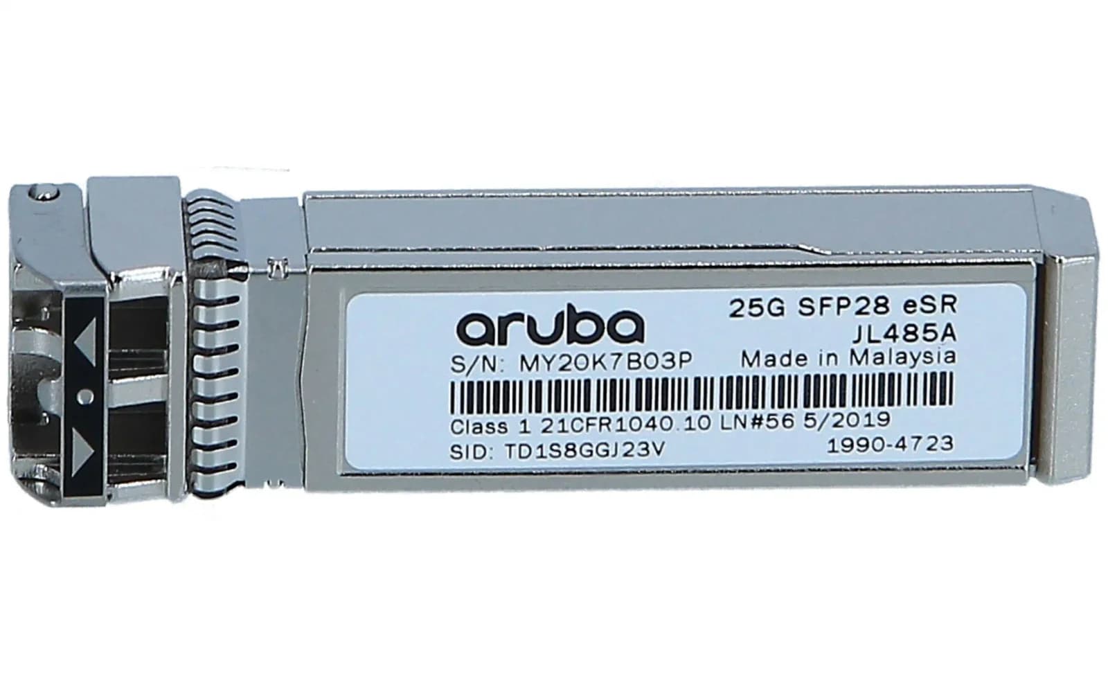 HPE Aruba, SFP28 transceiver module, 25 Gigabit LAN, Ethernet 25GBase-ESR, LC multi-mode, 400 m, 850 nm (JL485A)