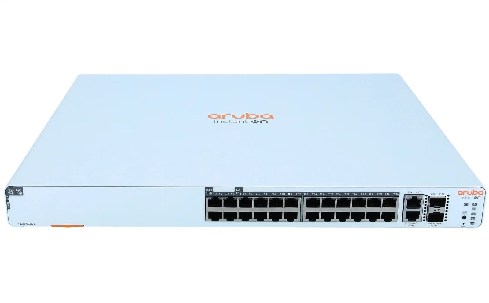 HPE Aruba Instant On 1960 24G 20p Class4 4p Class6 PoE 2XGT 2SFP+ 370W, Switch, L3 Lite, Managed, 24 x 10/100/1000 + 2 x 10 Gigabit SFP+ + (JL807AABB)