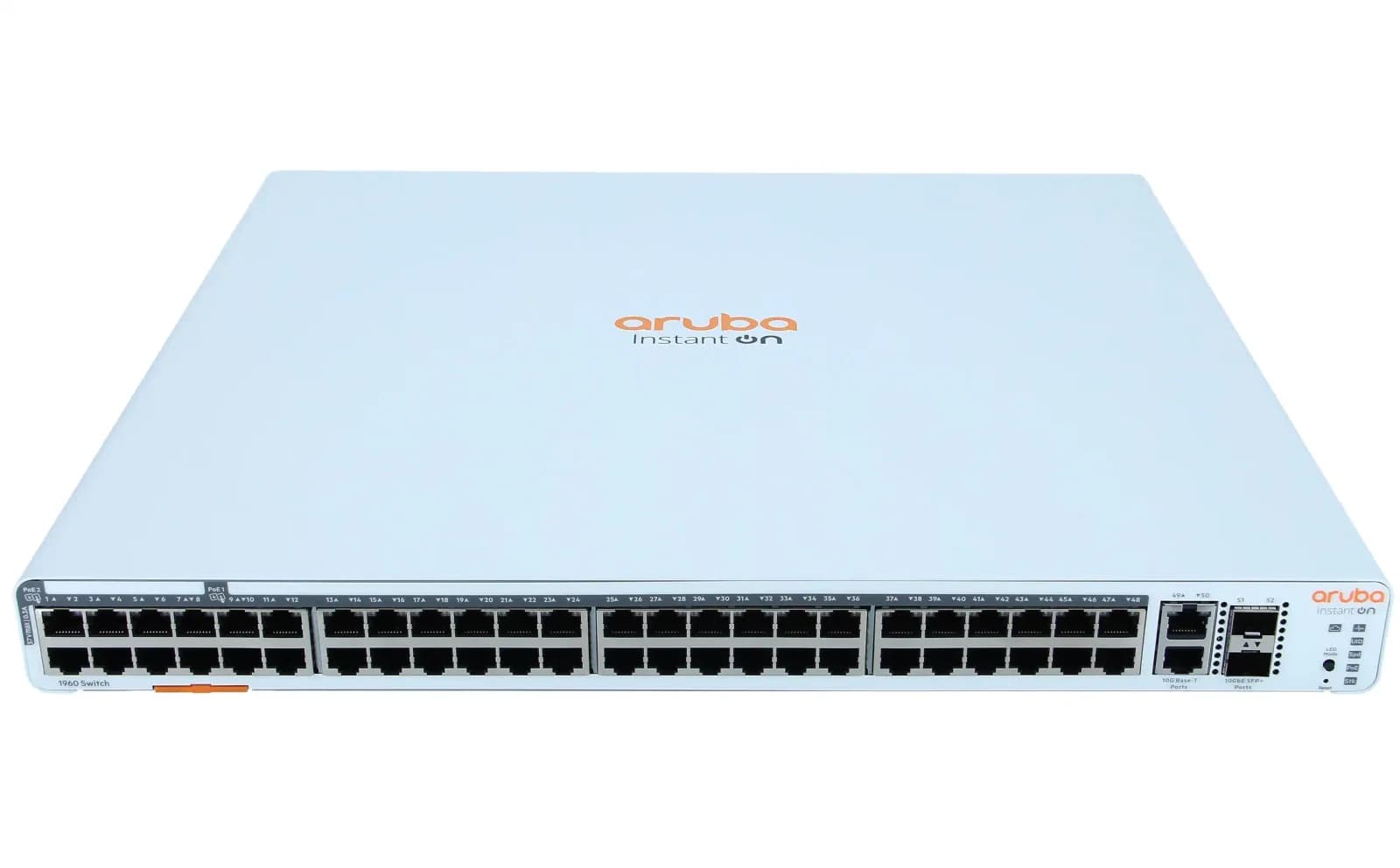 HPE Aruba Instant On 1960 48G 40p Class4 8p Class6 PoE 2XGT 2SFP+ 600W Switch, Managed, 48 x 10/100/1000 + 2 x 10 Gigabit SFP+ + 2 x (JL809AABB)