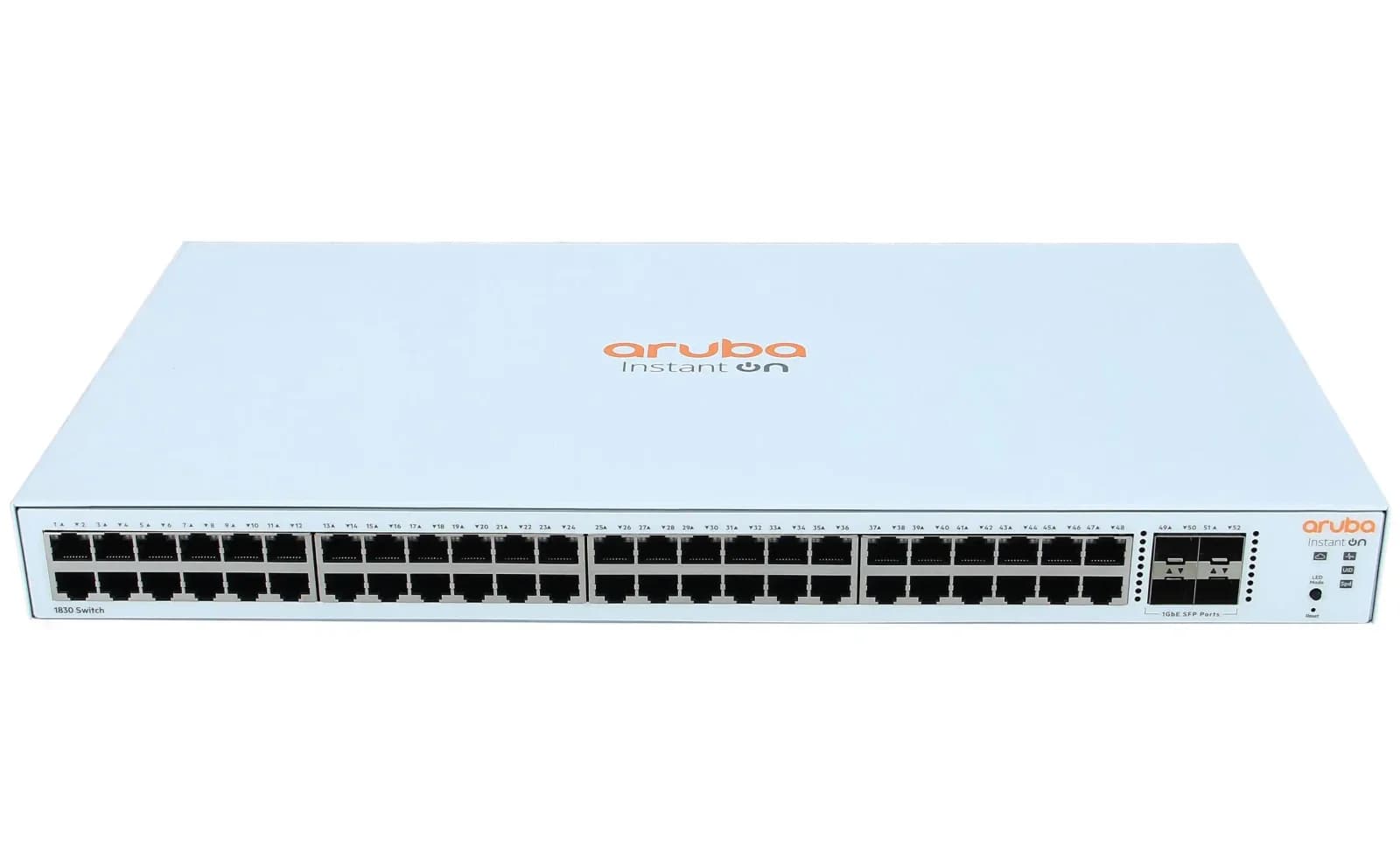 HPE Aruba Instant On 1830 48G 4SFP Switch, smart, 48 x 10/100/1000 + 4 x Gigabit SFP, desktop, rack-mountable (JL814AABB)