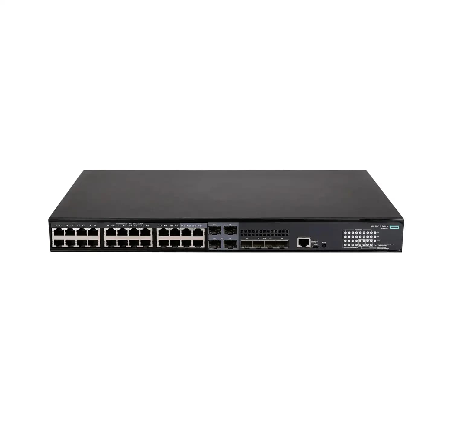 HPE FlexNetwork 5140 24G PoE+ 4SFP+ EI, Switch, L3, smart, 24 x 10/100/1000 (PoE+) + 4 x combo 10/100/1000Base-T (PoE+) / 100/1000Base-X (JL827A)