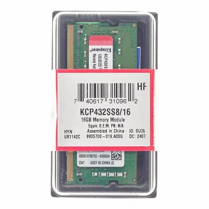 Kingston DDR4, module, 16 GB, SO-DIMM 260-pin, 1600 MHz / PC4-25600, CL22, 1.2 V, unbuffered, non-ECC (KCP432SS8-16)