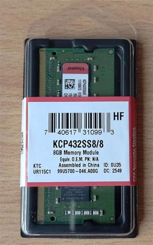 Kingston DDR4, module, 8 GB, SO-DIMM 260-pin, 3200 MHz / PC4-25600, CL22, 1.2 V, unbuffered, non-ECC (KCP432SS8-8)